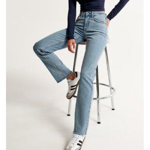 Abercrombie & Fitch Straight Leg Mid Rise Jeans Women's Size 2L 26 Long GUC